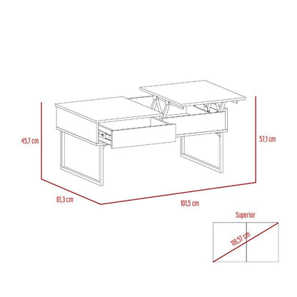 Mesa de Centro Salento, Humo y Wengue, con Gran Capacidad de Almacenamiento - VIRTUAL MUEBLES