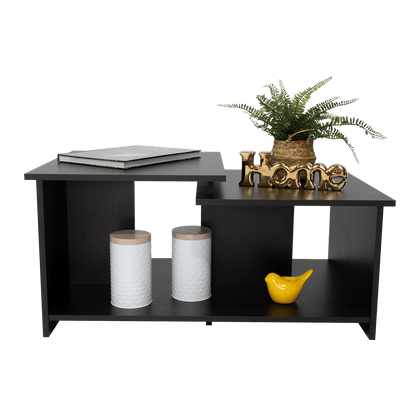 Mesa de Centro Thiny, Wengue, con Variedad de Entrepaños - VIRTUAL MUEBLES