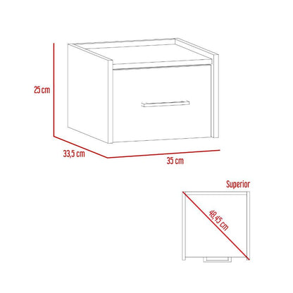 Mesa de Noche Flotante Boa, Macadamia, Con Espacio Para Colocar Objetos Decorativos - VIRTUAL MUEBLES