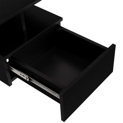 Mesa de Noche Flotante Nube, Wengue con un Cajón y División de dos Entrepaños ZF - VIRTUAL MUEBLES