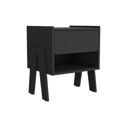 Mesa de Noche Joy,Wengue, Con Espacio Para Colocar Objetos - VIRTUAL MUEBLES