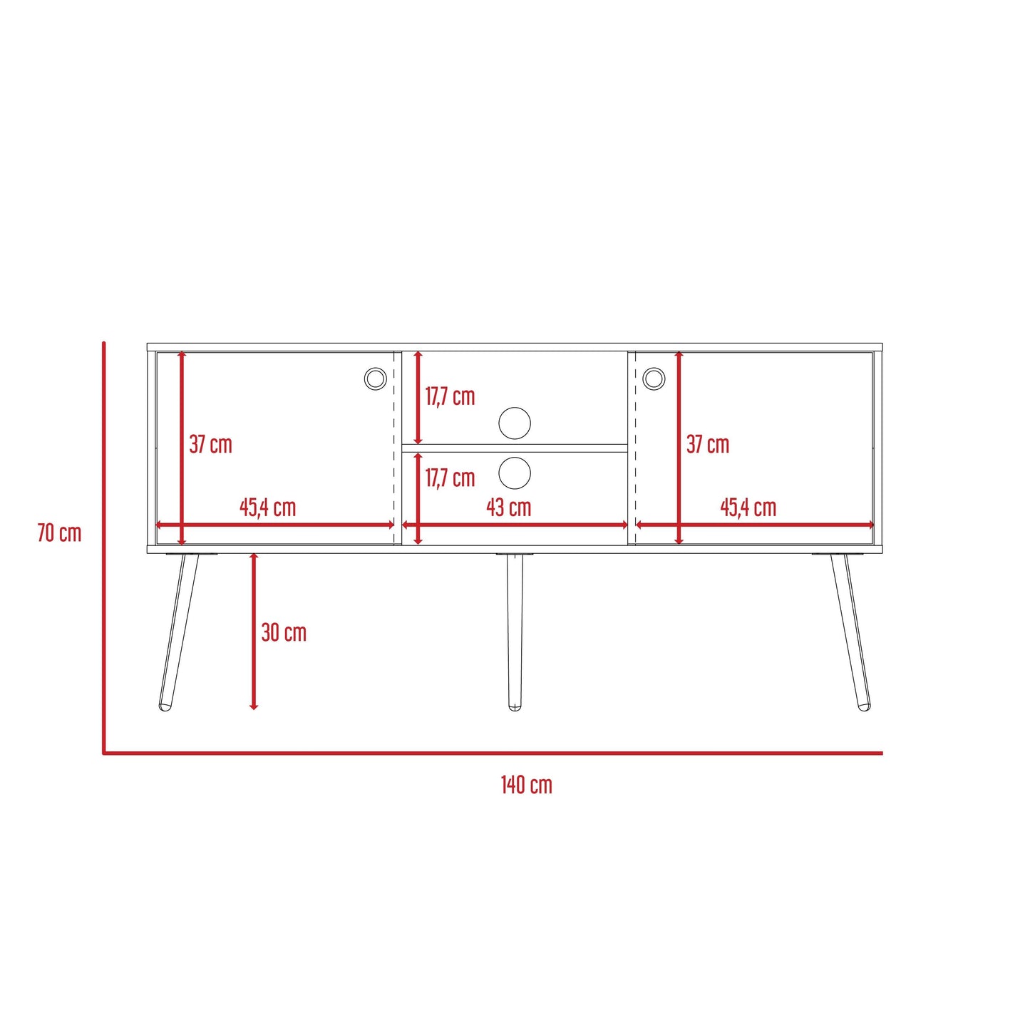 Mesa Para Tv Valencia color Nogal Para Sala.