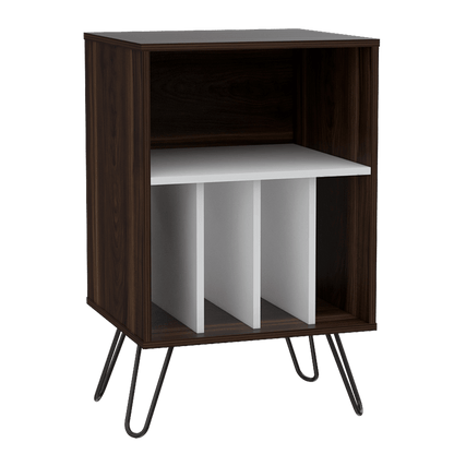 Mueble Auxiliar Lara color Caoba y Blanco para Ambientes.