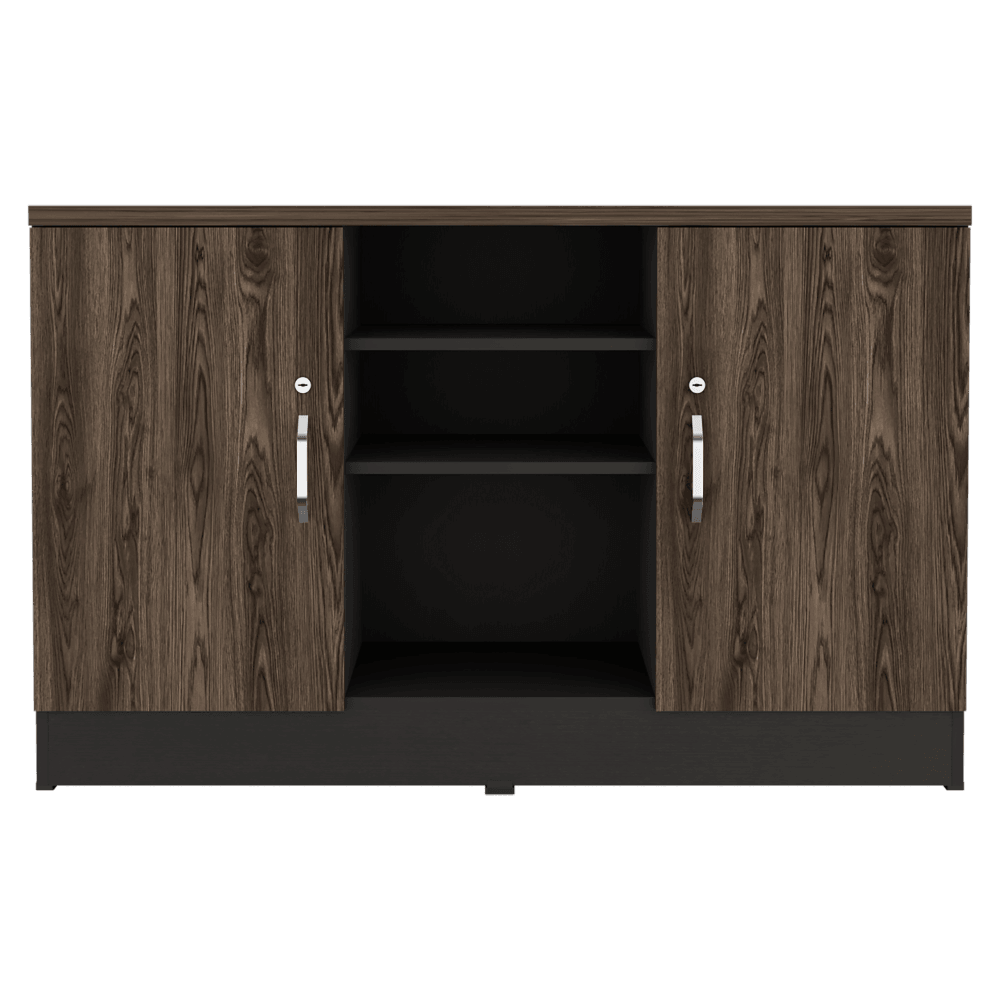 Mueble Auxiliar Recibidor Basic color Negro Soft y Chocolate para Sala.