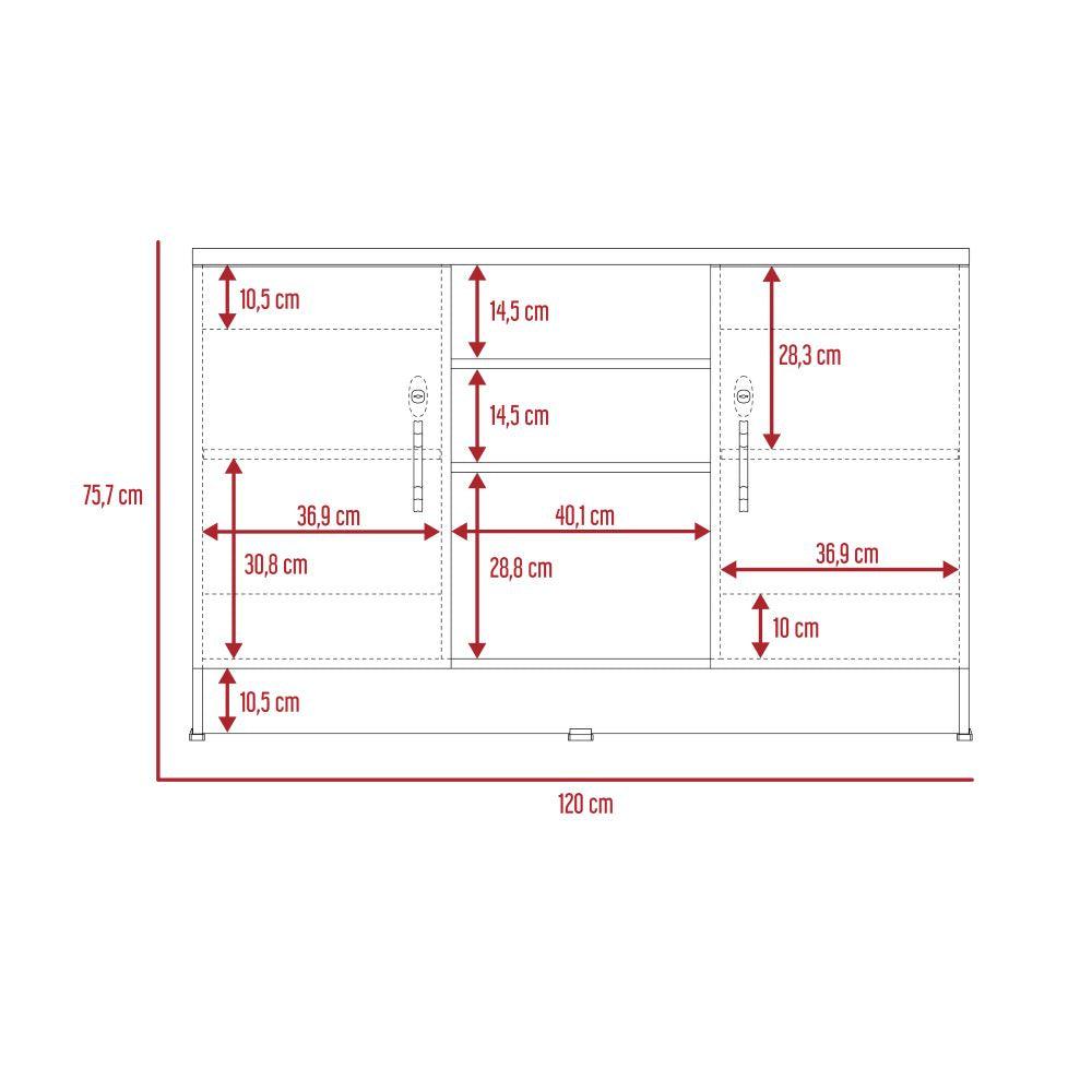 Mueble Auxiliar Recibidor Basic color Negro Soft y Chocolate para Sala.