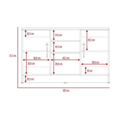 Mueble Auxiliar Recibidor Basic color Negro Soft y Chocolate para Sala.