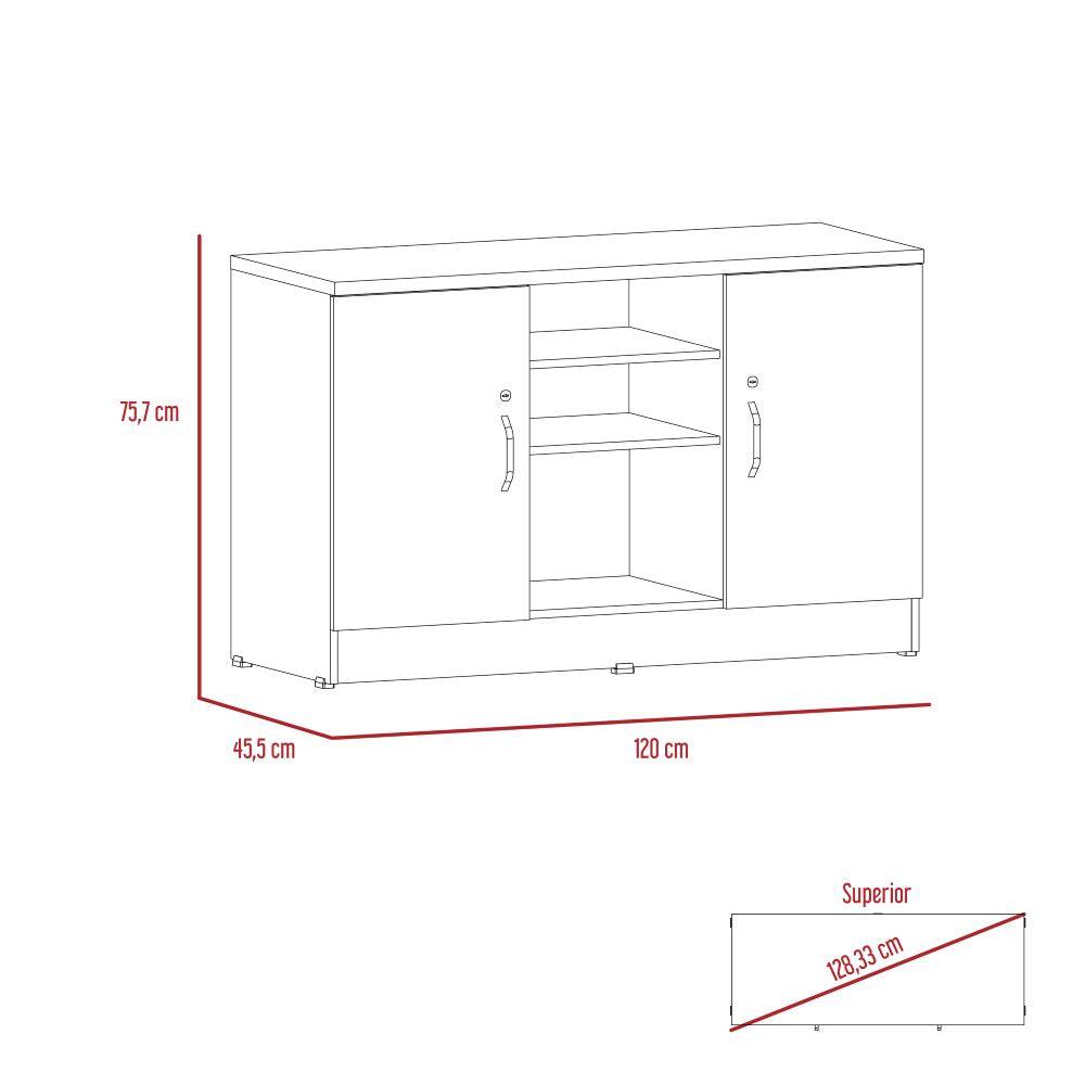 Mueble Auxiliar Recibidor Basic color Negro Soft y Chocolate para Sala.