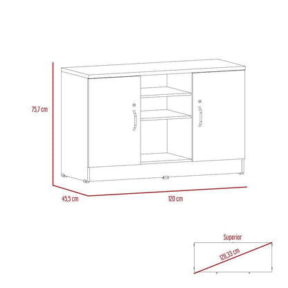 Mueble Auxiliar Recibidor Basic color Negro Soft y Chocolate para Sala.