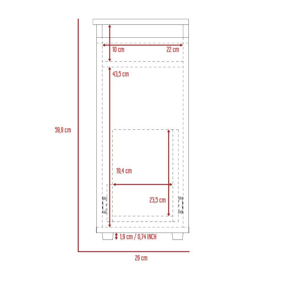 Mueble Auxiliar de Baño Allegro color Wengue y Piedra para Baño.