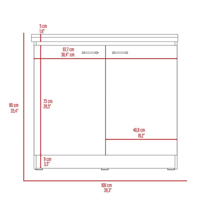 Mueble Inferior Kit Lavaplatos Napoles RTA Blanco Wengue