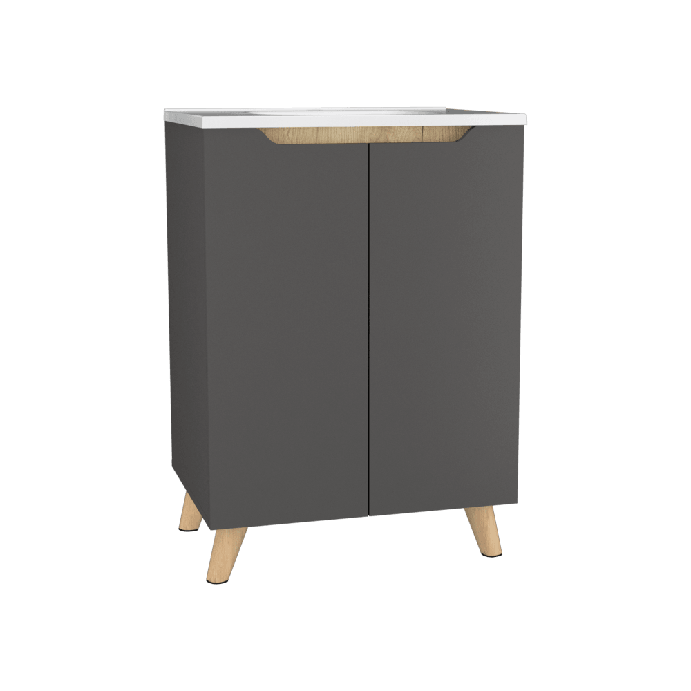 Mueble Lavamanos Apolis color Plata Para Baño.