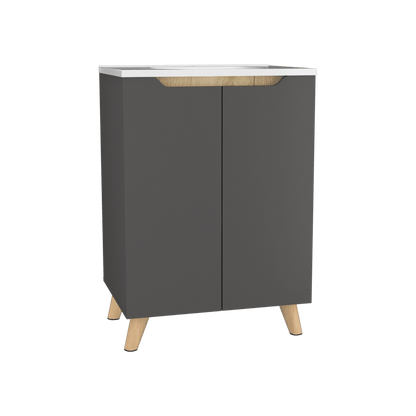 Mueble Lavamanos Apolis color Plata Para Baño.