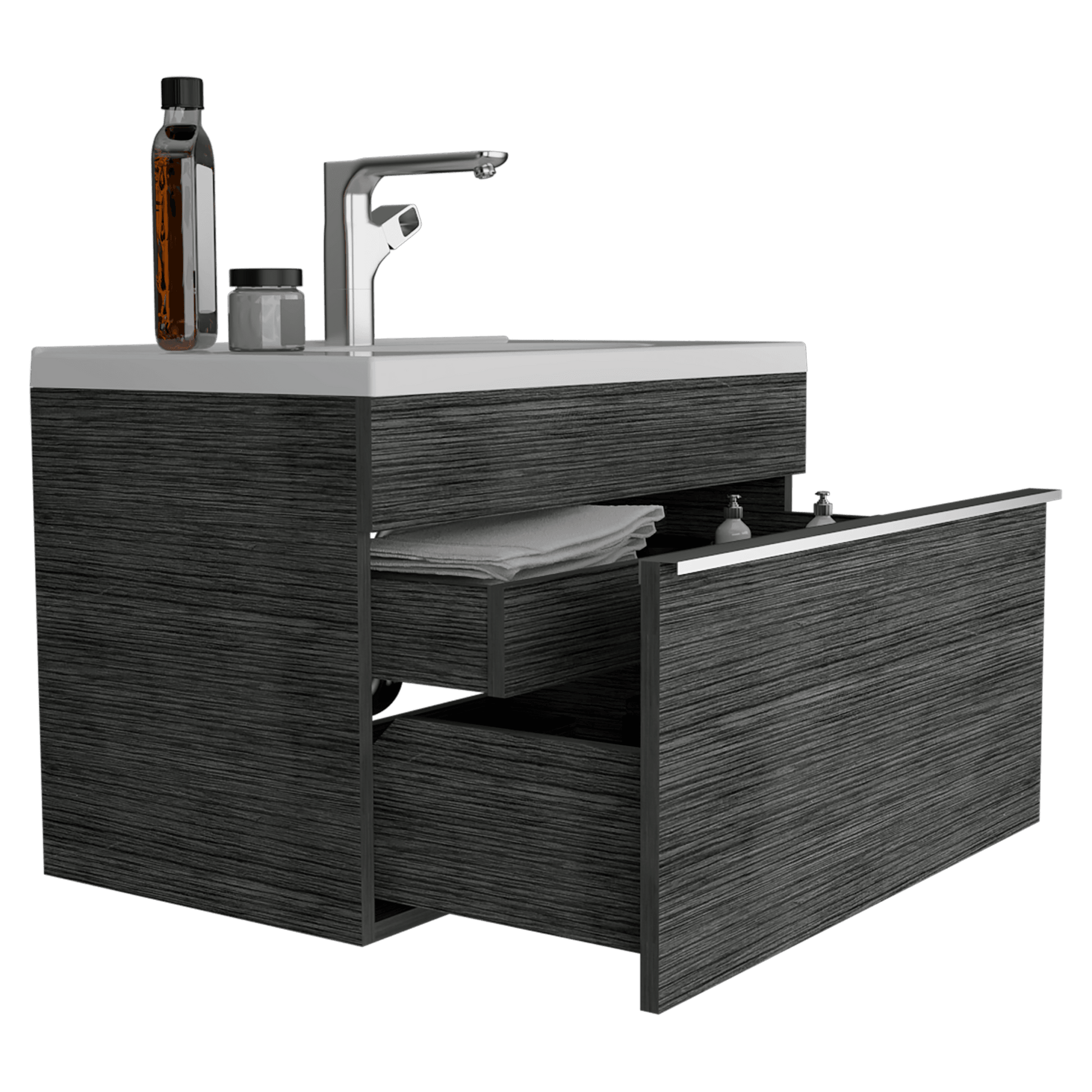 Mueble Lavamanos Celey color Gris para Baño.