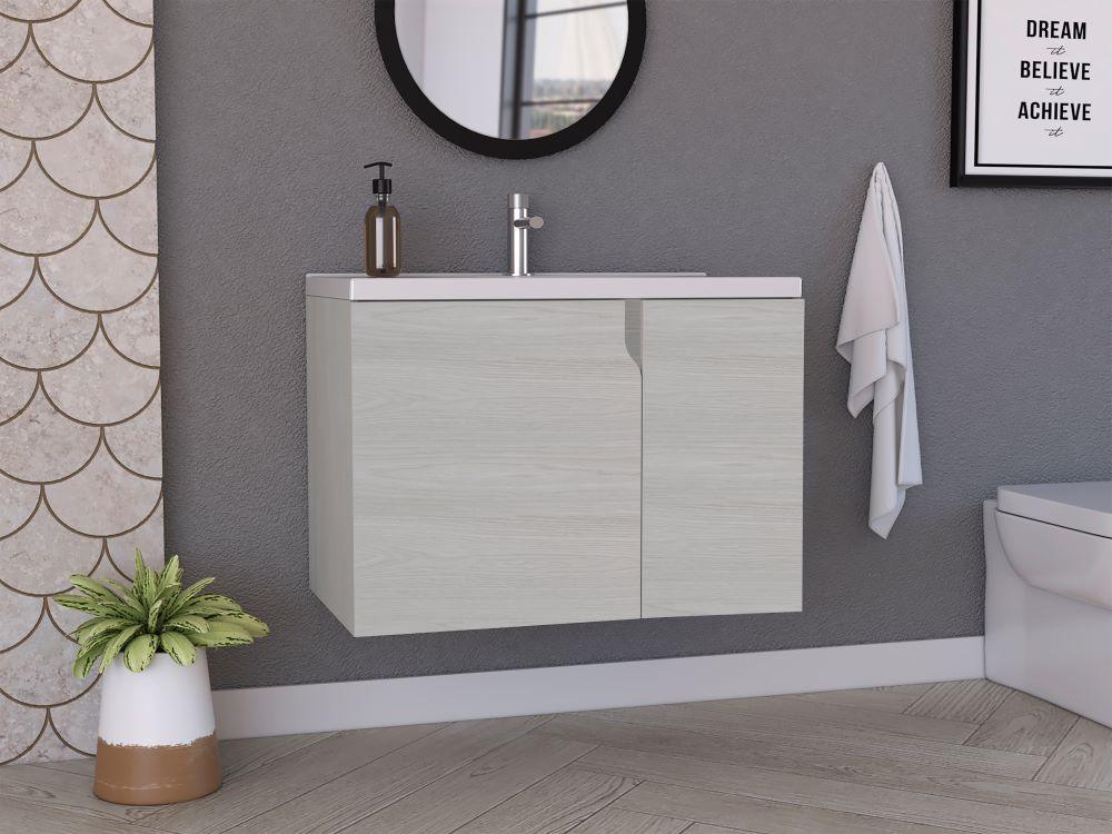 Mueble Lavamanos Elipse color Nevado para Baño.