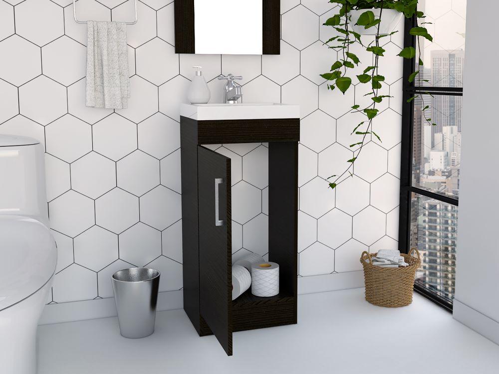 Mueble Lavamanos Oporto color Wengue para Baño.