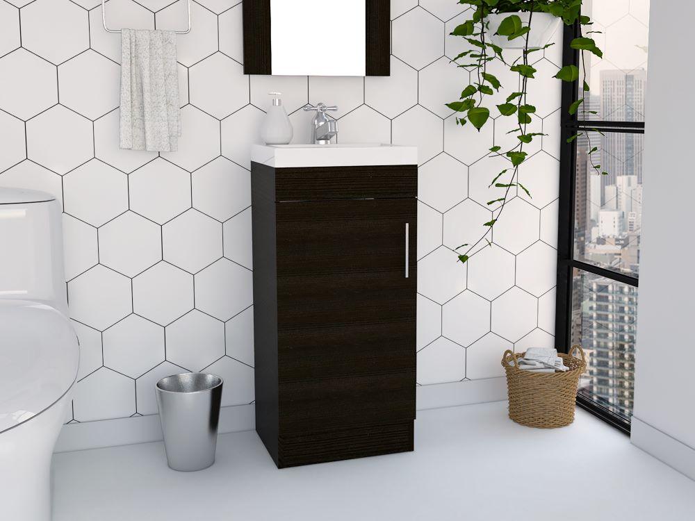 Mueble Lavamanos Oporto color Wengue para Baño.