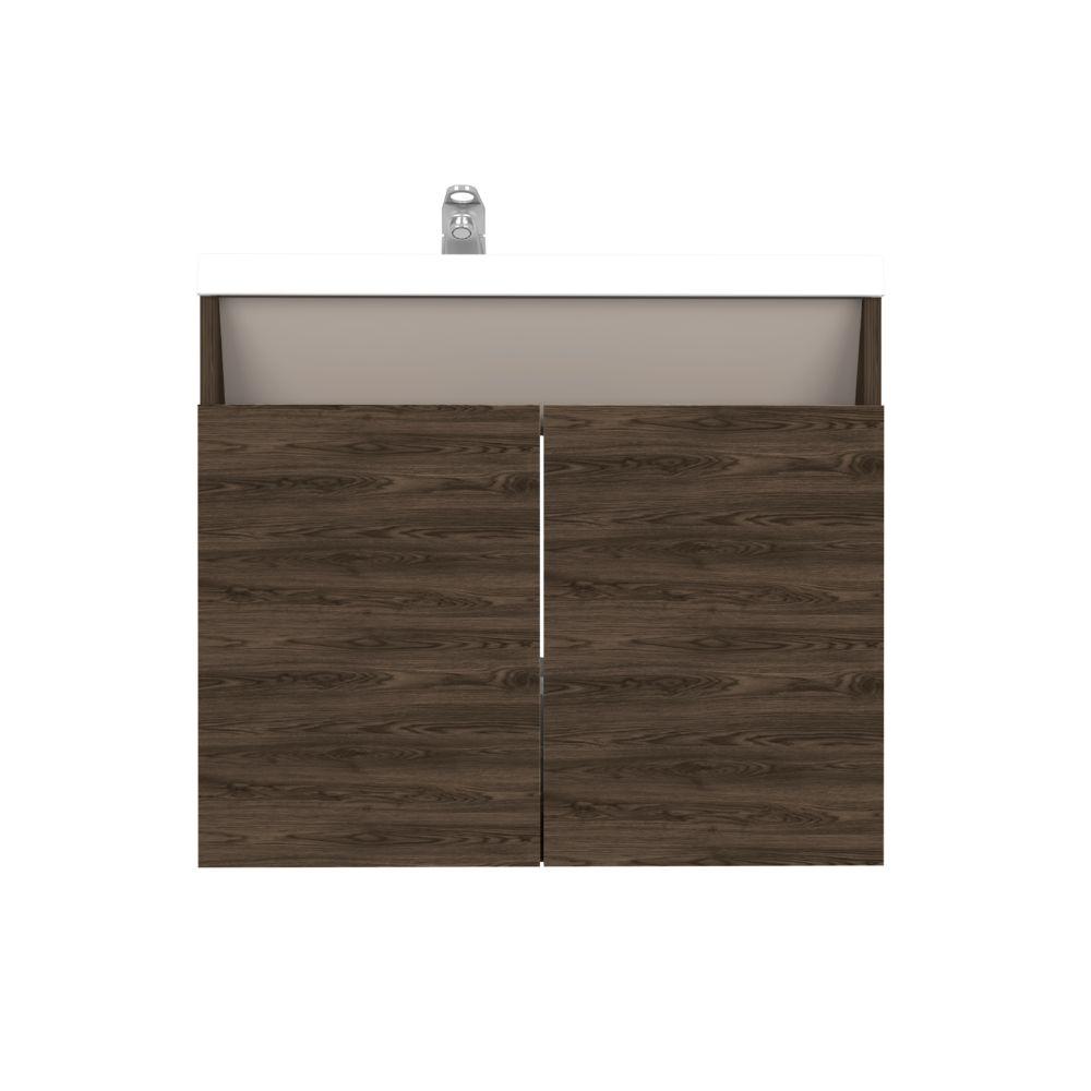 Mueble Lavamanos Udara, Chocolate y Cocoa, con Dos Puertas Batientes 60 - VIRTUAL MUEBLES