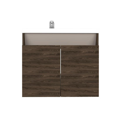 Mueble Lavamanos Udara, Chocolate y Cocoa, con Dos Puertas Batientes 60 - VIRTUAL MUEBLES