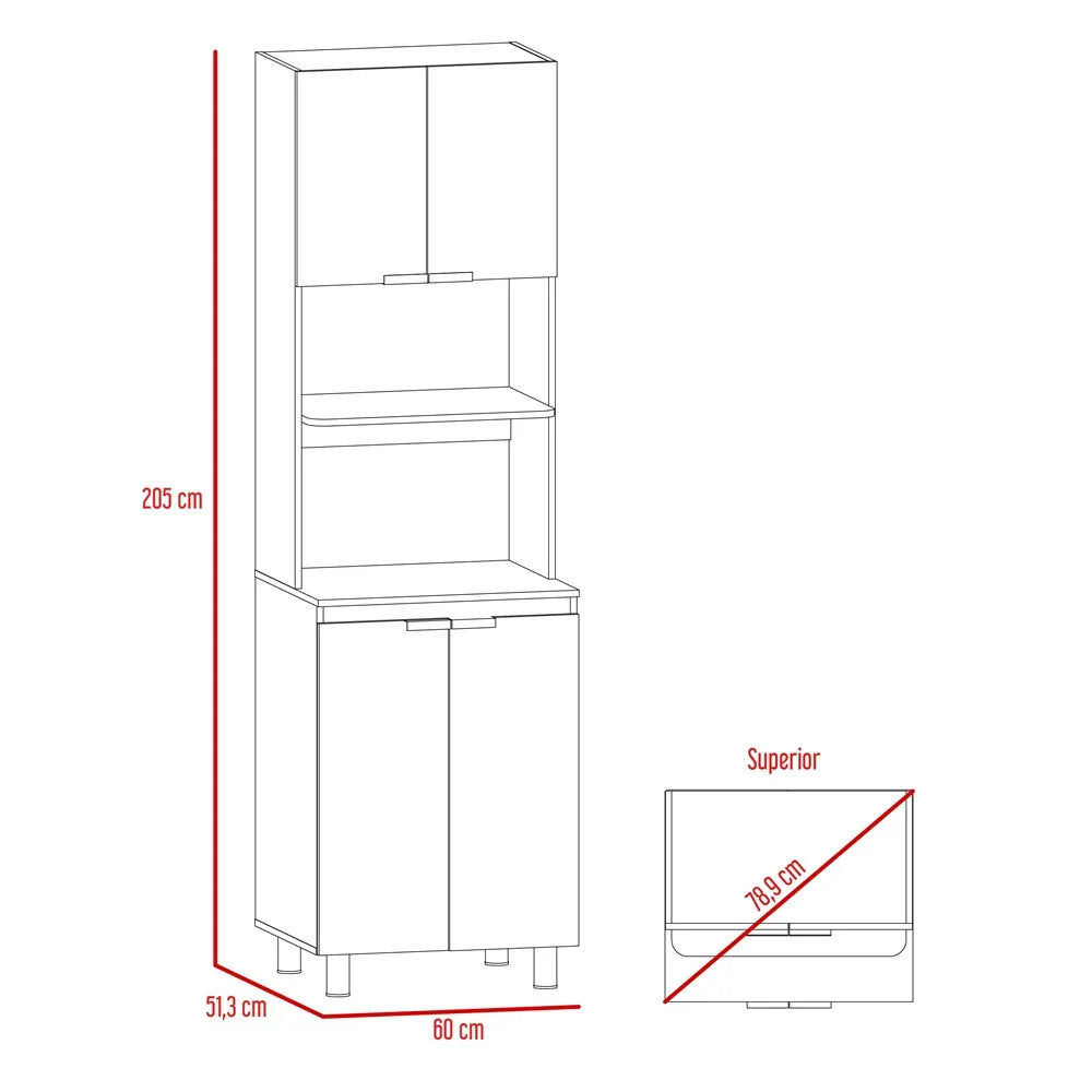 Mueble Microondas Fendi RTA Blanco Rovere