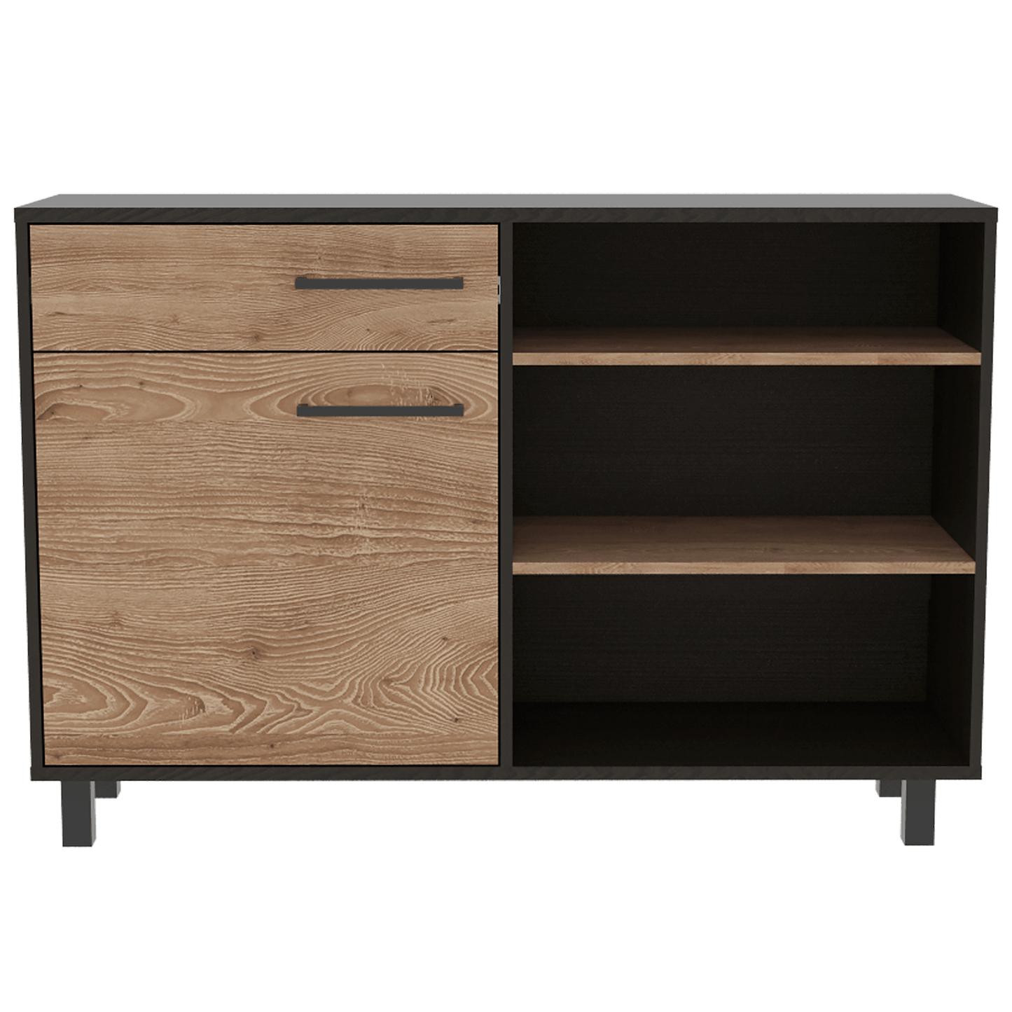 Mueble Multiusos Tiberi color Wengue Y Miel Para Ambientes.