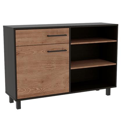 Mueble Multiusos Tiberi color Wengue Y Miel Para Ambientes.