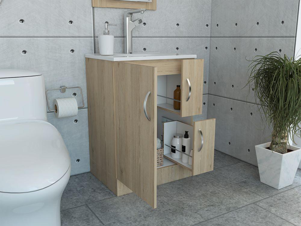 Mueble Lavamanos Picasso color Beige y Blanco para Baño.