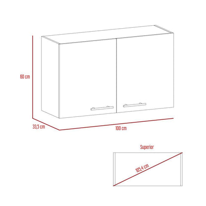 Mueble Aéreo Delhi color Humo y Blanco para Cocina.