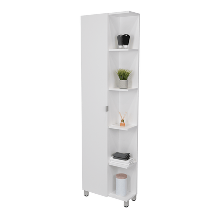 Mueble Esquinero Arán, Blanco Nevado, con Variedad de Entrepaños ZF - VIRTUAL MUEBLES