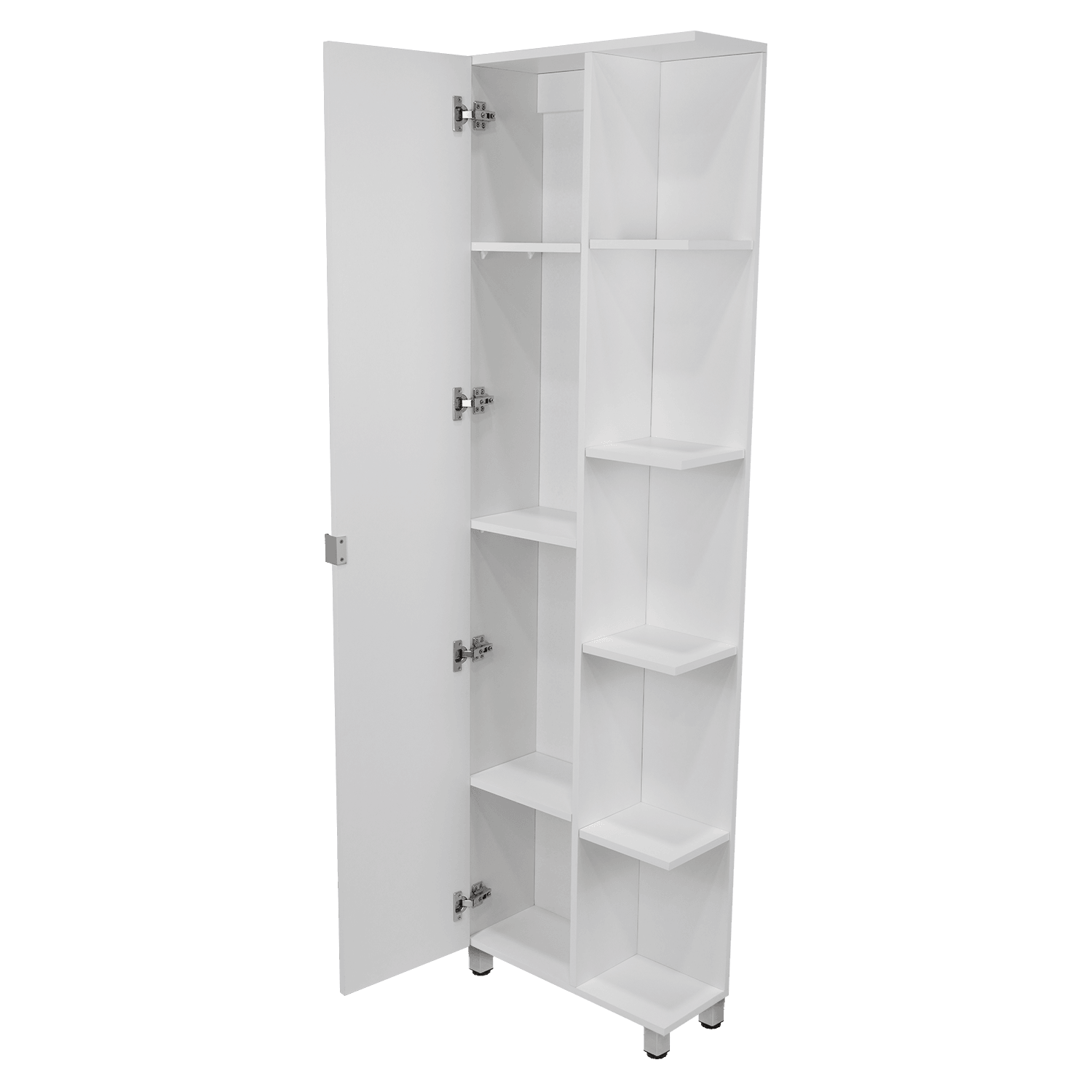 Mueble Esquinero Arán, Blanco Nevado, con Variedad de Entrepaños ZF - VIRTUAL MUEBLES