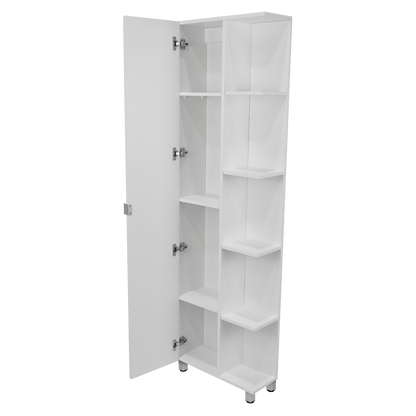 Mueble Esquinero Arán, Blanco Nevado, con Variedad de Entrepaños ZF - VIRTUAL MUEBLES