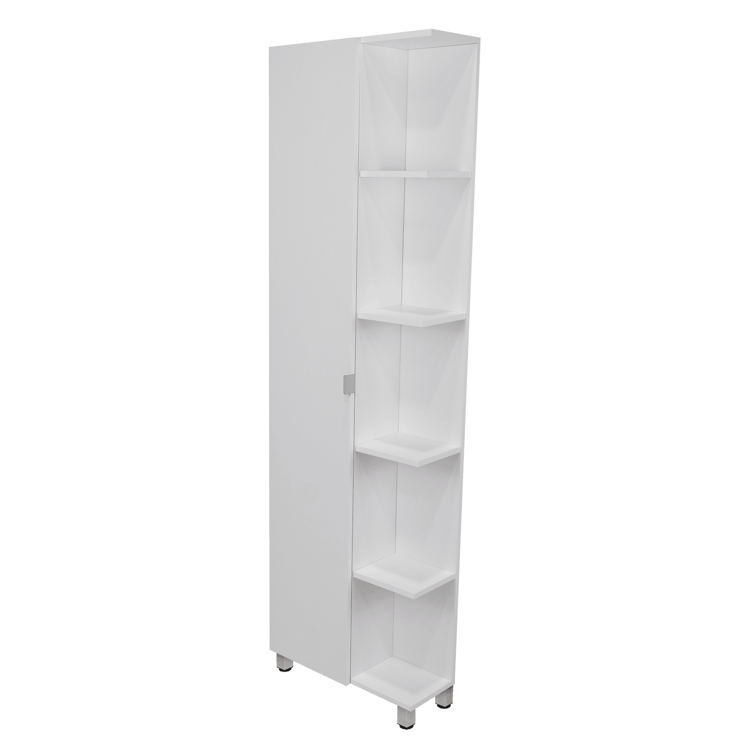 Mueble Esquinero Arán, Blanco Nevado, con Variedad de Entrepaños ZF - VIRTUAL MUEBLES