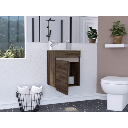 Mueble Lavamanos Aluvy color Chocolate para Baño.