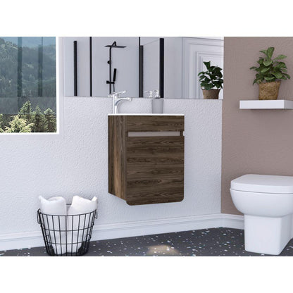 Mueble Lavamanos Aluvy color Chocolate para Baño.