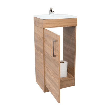 Mueble Lavamanos Oporto, Miel, con Una Puerta Abatible - VIRTUAL MUEBLES