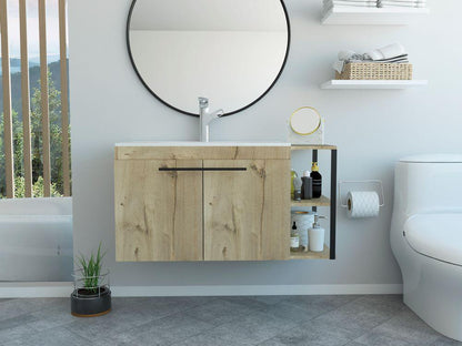 Mueble Lavamanos Anney color Café claro para Baño.