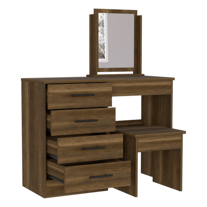 Mueble Tocador Wesley color Caramelo y Wengue para Habitación.