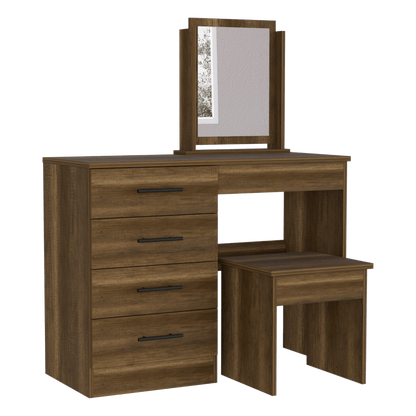 Mueble Tocador Wesley color Caramelo y Wengue para Habitación.