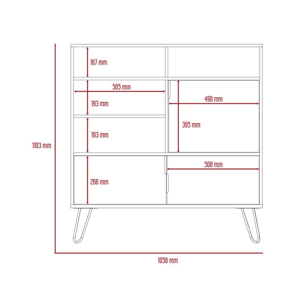 Mueble Organizador Burga color Avellana y Humo para Habitación.