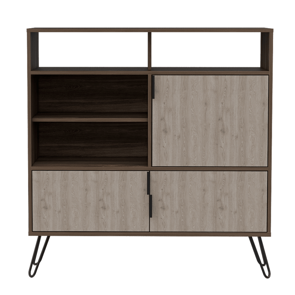 Mueble Organizador Burga color Avellana y Humo para Habitación.