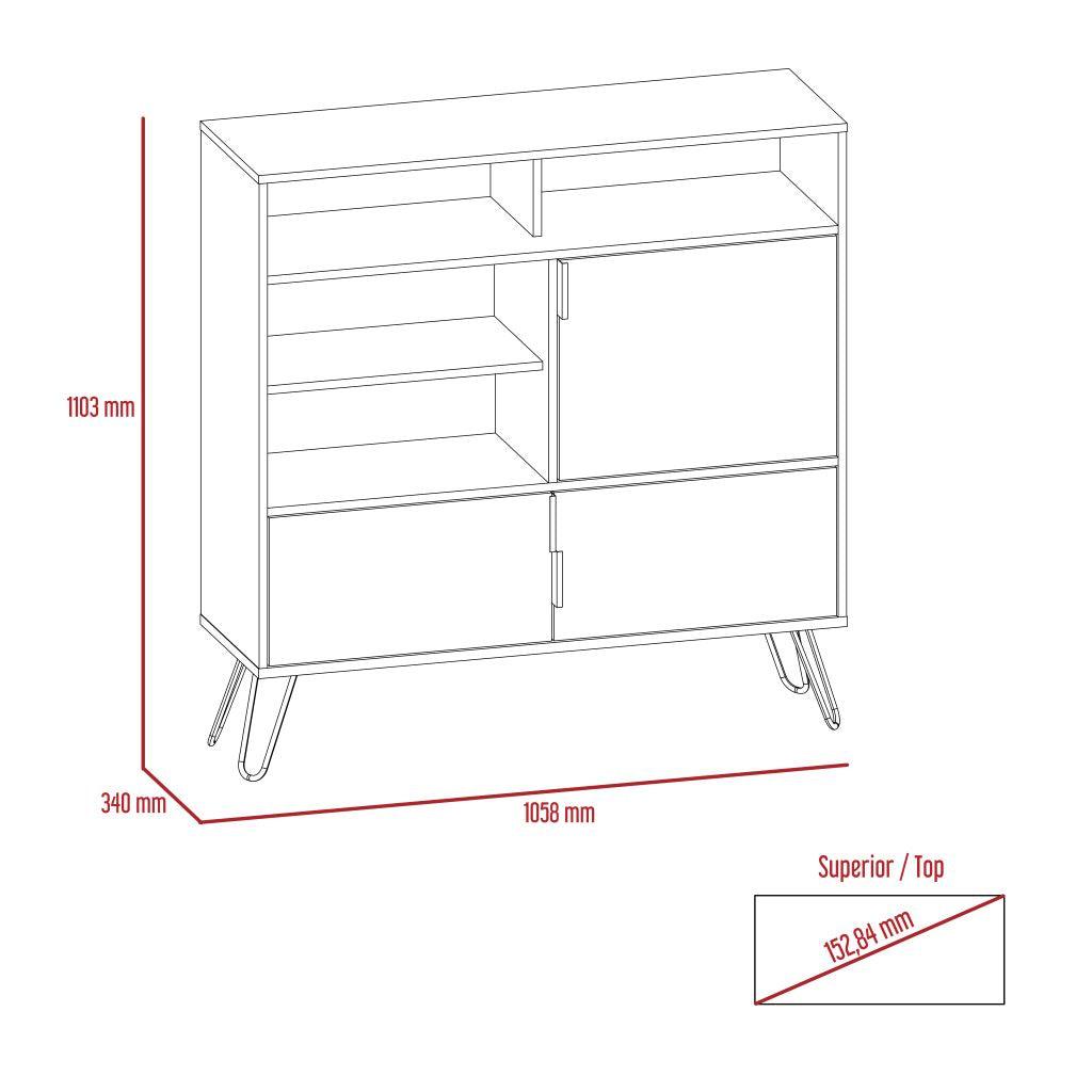 Mueble Organizador Burga color Avellana y Humo para Habitación.