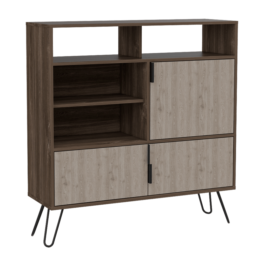 Mueble Organizador Burga color Avellana y Humo para Habitación.