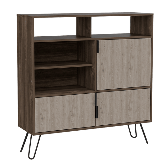 Mueble Organizador Burga color Avellana y Humo para Habitación.