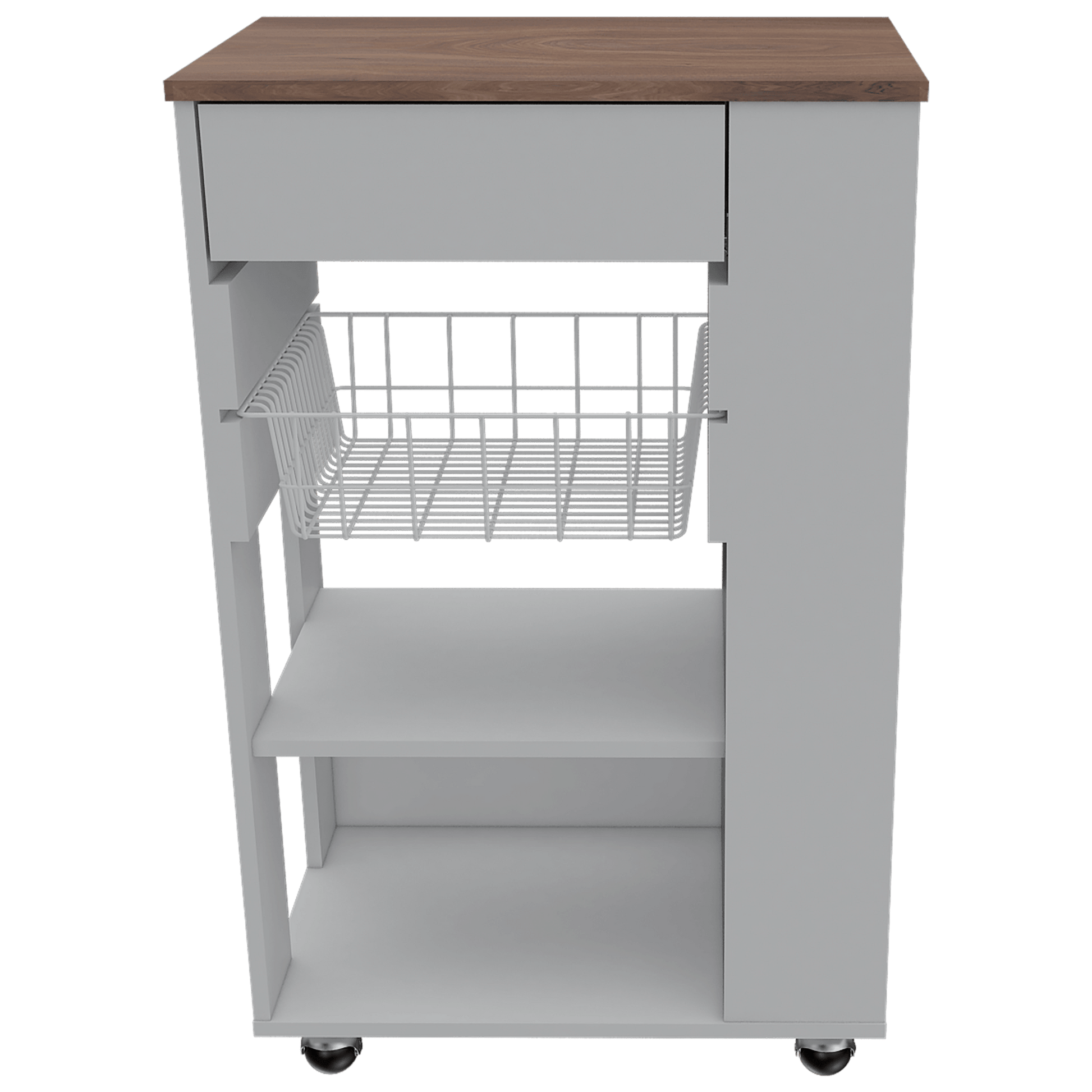 Mueble Organizador de Cocina Carrizal color Blanco y Café claro para Cocina.