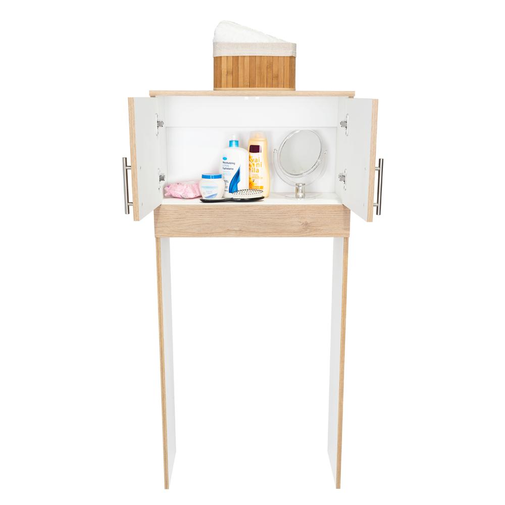 Gabinete de Baño Aqua 6, Beige y Blanco, con Dos Puertas Para Su Almacenamiento