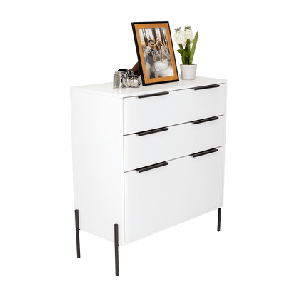 Organizador Midas, Blanco Nevado, Dos Cajones Reclinables - VIRTUAL MUEBLES