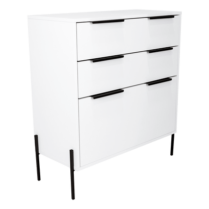 Organizador Midas, Blanco Nevado, Dos Cajones Reclinables - VIRTUAL MUEBLES