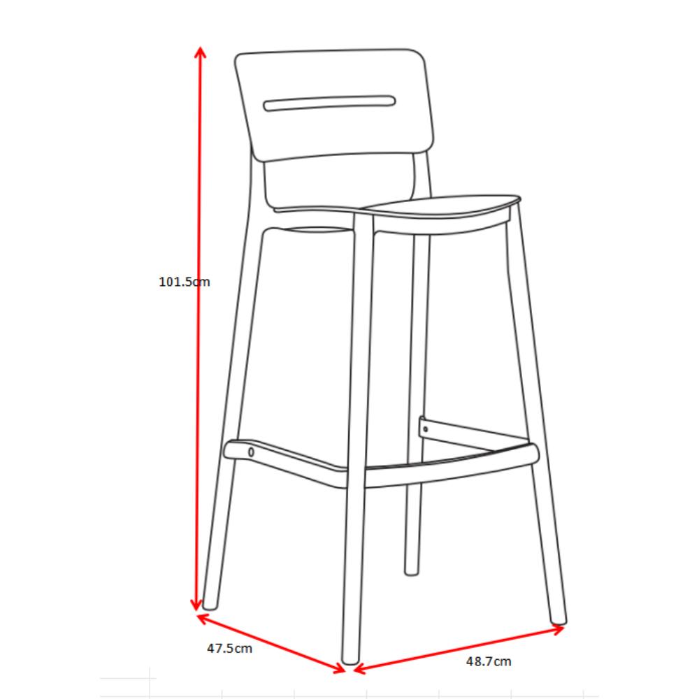 Set de 2 Sillas para Bar Manila, Verde, con Espaldar Rectangular y Diseño Moderno, abierto