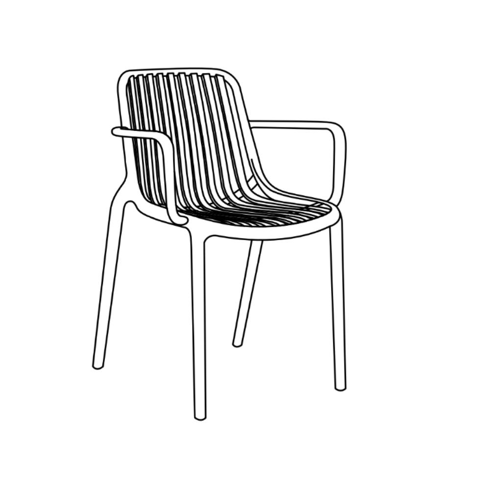 Silla Parma verde en polipropileno con espaldar en rayas, 80 x 57 x 54 cm – vista 8