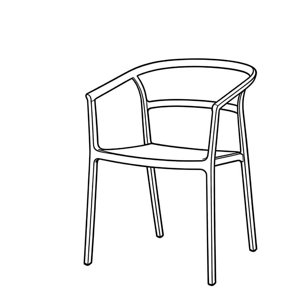 Silla Porto, Gris, con Espaldar Minimalista y Diseño Moderno, detalle de acabado