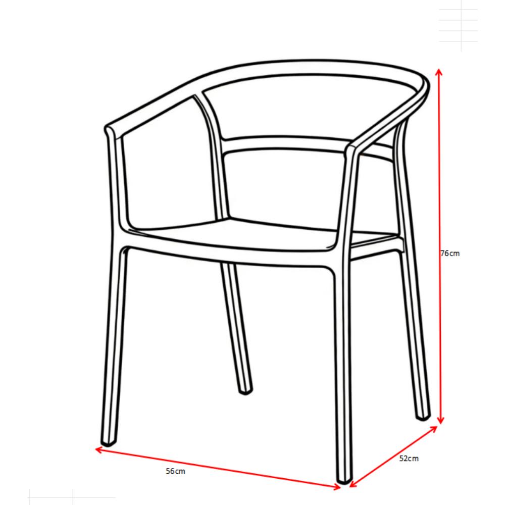 Silla Porto, Taupe, con Espaldar Minimalista y Diseño Moderno, vista superior